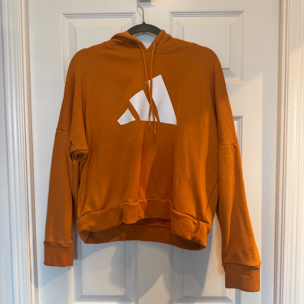 Adidas Three-Stripe Cropped Oversize Pullover Hoodie – Women’s Medium